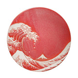 10.75" Round Ceramic Plate, Red