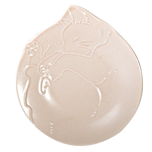 5.75" Ceramic Plate, Pink — Cat Design