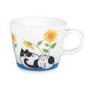 12 oz Cat and Sunflower Ceramic Mug — 3¼ in H