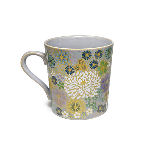 11 oz Multicolor Floral Ceramic Mug — 3½ in H