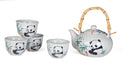 Panda and Bamboo Tea Set with Four Cups and Mesh Infuser