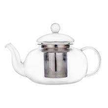 27 oz Clear Glass Teapot with Infuser — 5″ High