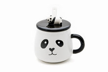 14 oz White Panda-Face Mug — 4½″ High