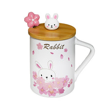 14 oz Rabbit Mug with Lid and Spoon — 5¾ in H