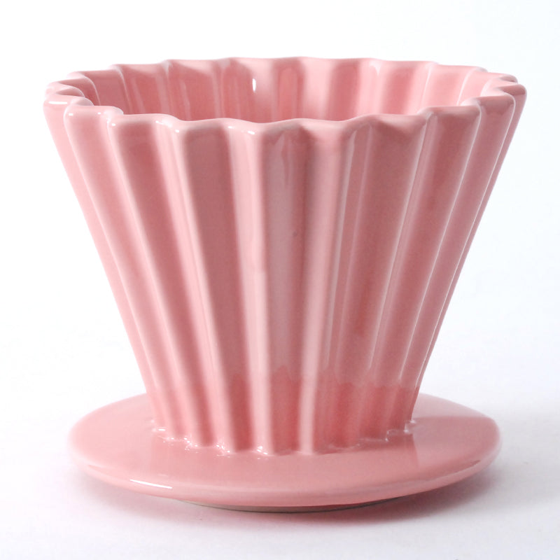 4.5" D x 3.5" H Ceramic Coffee Dripper, Pink (JHCD3-PK)