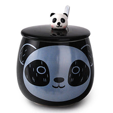 16 oz Black Panda-Face Mug — 4½″ High