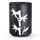 10 oz Black and White Patterned Teacup — 2¾ in × 4¼ in