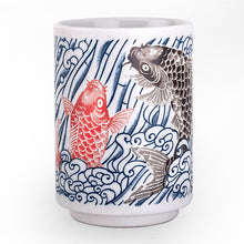 4″ Koi & Blue Waves Handleless Teacup