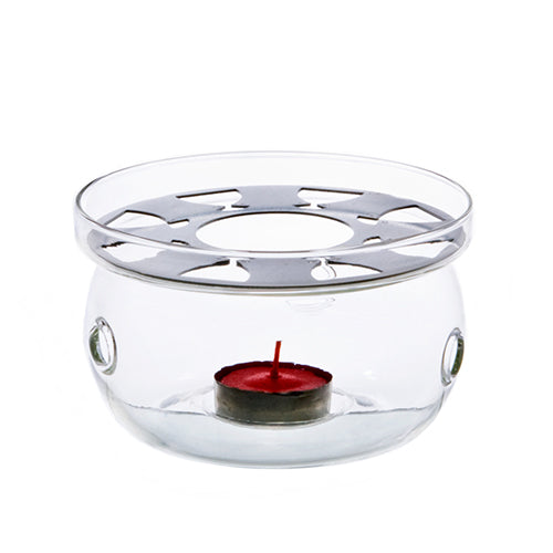 5" D x 2.75" H Glass Teapot Warmer (JQW-5N)