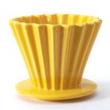 4.5" D x 3.5" H Ceramic Coffee Dripper, Yellow (JHCD3-YE)