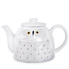 52 oz White Owl Ceramic Teapot — 6 in