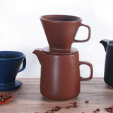 4" D x 5" H Ceramic Coffee Dripper Pot (JHCD2-BR)
