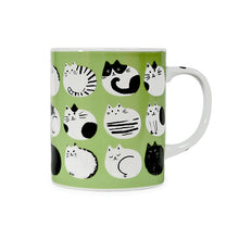 10 oz Light Green Cat Ceramic Mug — 3½ in H