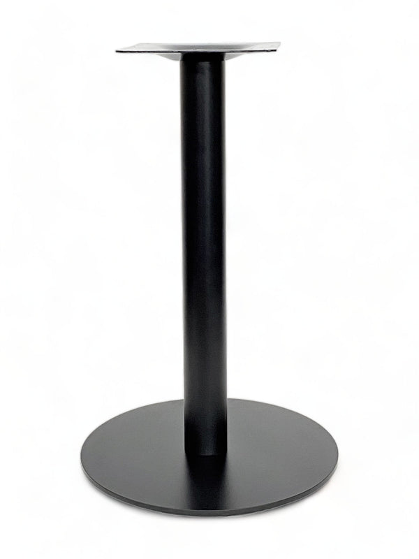 Black Flat Round Steel Table Base – 28" Dining Height