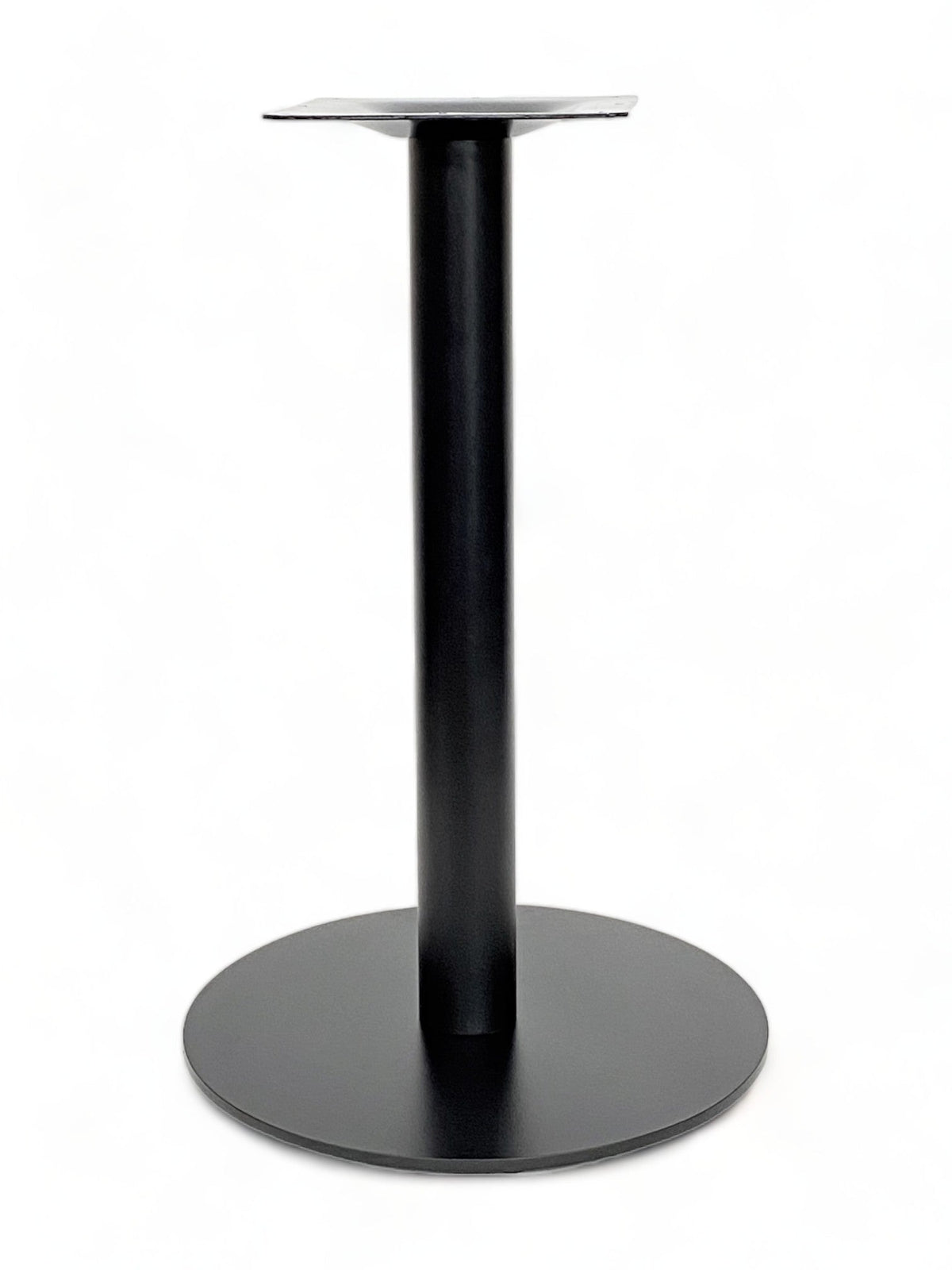 Black Flat Round Steel Table Base – FRB17 – 28-inch dining height
