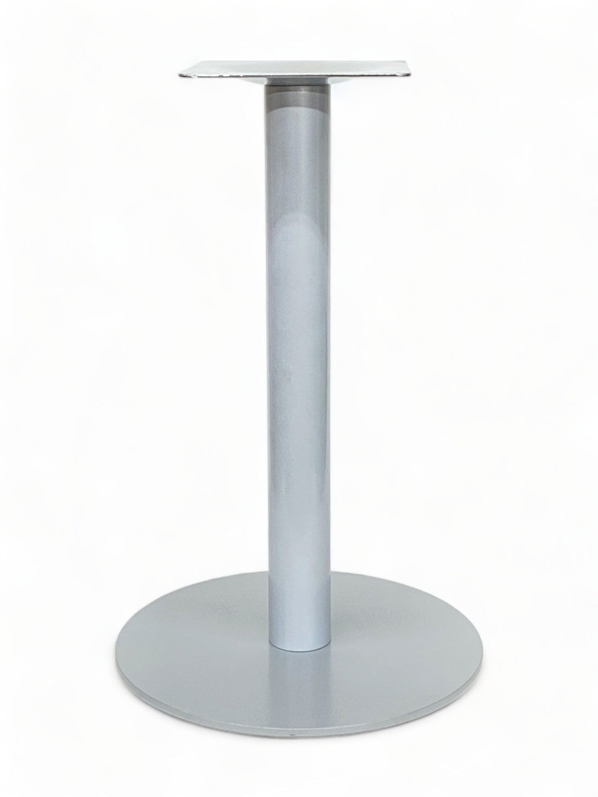 Gray Flat Round Steel Table Base – FRG17 – 28-inch dining height