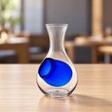 GHJ11-B glass sake bottle with blue pocket in a table setting