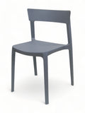 Gray open-back plastic restaurant chair