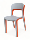 Gray plastic restaurant chair