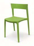 Green open-back plastic restaurant chair