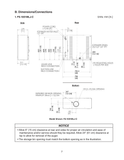 Hoshizaki FS-1001MLJ-C original manual dimensional drawing with head connections, bottom opening and service-clearance notes