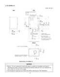 Hoshizaki FS-1022MLJ-C original manual dimensional drawing with head connections, bottom opening and service-clearance notes