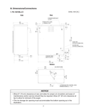 Hoshizaki FS-1501MLJ-C original manual dimensional drawing with head connections, bottom opening and service-clearance notes
