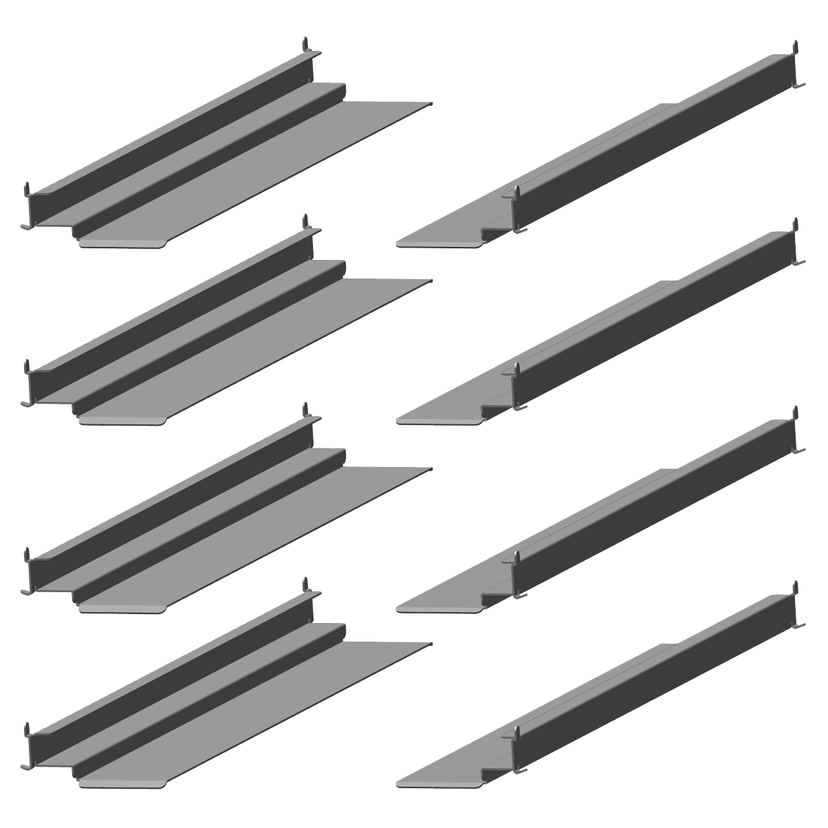 Hoshizaki HS-3558 Stainless Steel Bottom Support Universal Pan Slides (4 Sets), Includes 16 Pilaster Clips