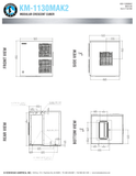 Hoshizaki KM-1130MAK2 official head dimensions and utility connections