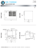 Hoshizaki KM-730MAK official head dimensions and utility connections