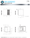 Hoshizaki KM-830MAK2 official head dimensions and utility connections