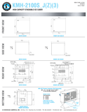 Hoshizaki KMH-2100SWJ3 and KMH-2100SRJZ/3 original dimensional drawing with bottom openings and separate URC-22FZ condenser reference