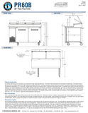 Hoshizaki PR60B official dimension and construction sheet