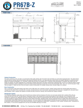Hoshizaki PR67B-Z official dimension and construction sheet