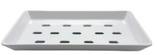 MELAMINE PLATE W/ HOLES (WHITE) 8-3/4X5"