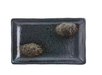 8-1/4 x5-1/8" Rectangular Porcelain Plate, Black