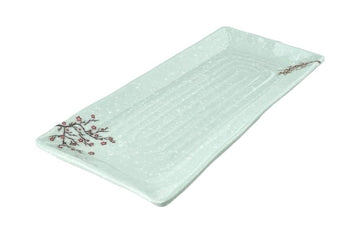 Melamine Rectangular Plate 10-3/8" x 4-1/2" x 3/4"H, Plum Blossom