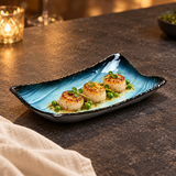 JX211-S blue and black deep rectangular with seared scallops