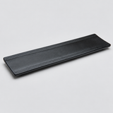 JX218-B long black ridged-edge platter viewed from an oblique angle