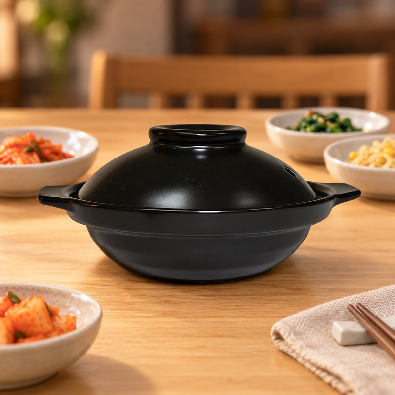 C4-BK donabe in a dining table setting