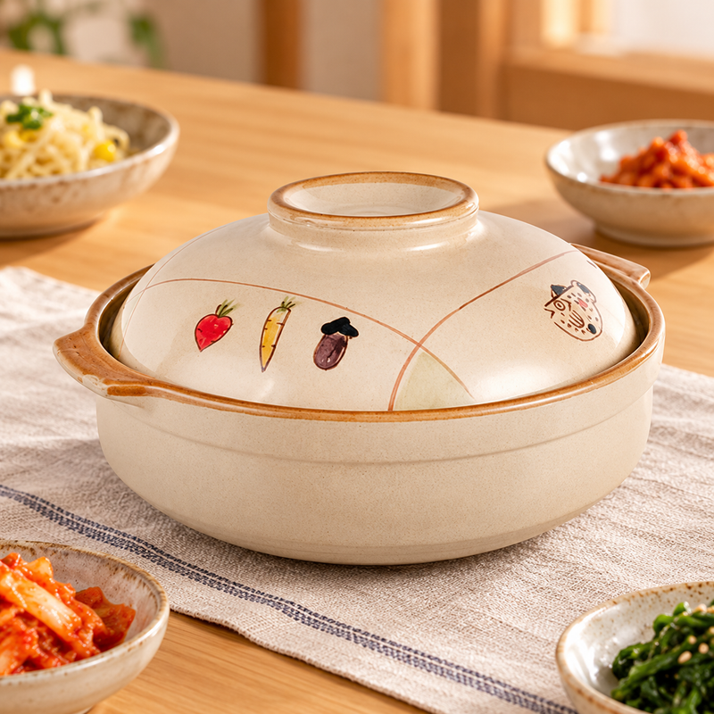 CD9-2 donabe in a dining table setting