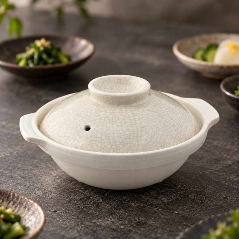 D9-K donabe in a restaurant table setting