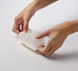 KK-285 small oval onigiri mold releasing three rice balls