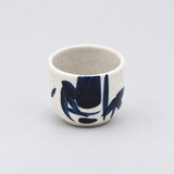 KY8-B blue bamboo sake cup viewed from an elevated angle
