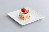 White square melamine plate with strawberry shortcake