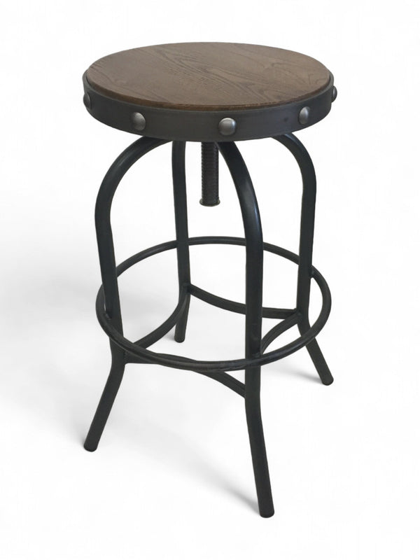 Adjustable Metal Restaurant Barstool with Swivel Round Seat