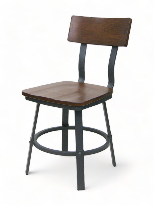Light Walnut Beechwood Seat and Back Metal Restaurant Chair