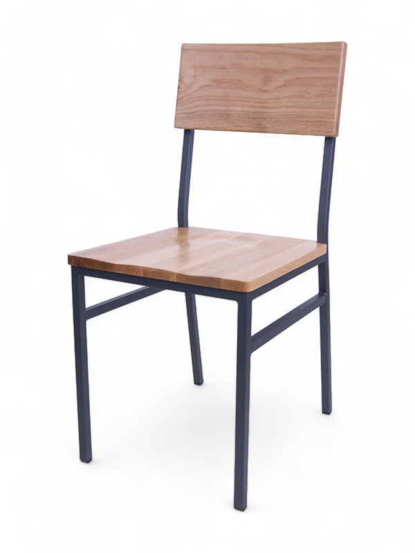 Natural Oak Seat and Back Metal Restaurant Chair