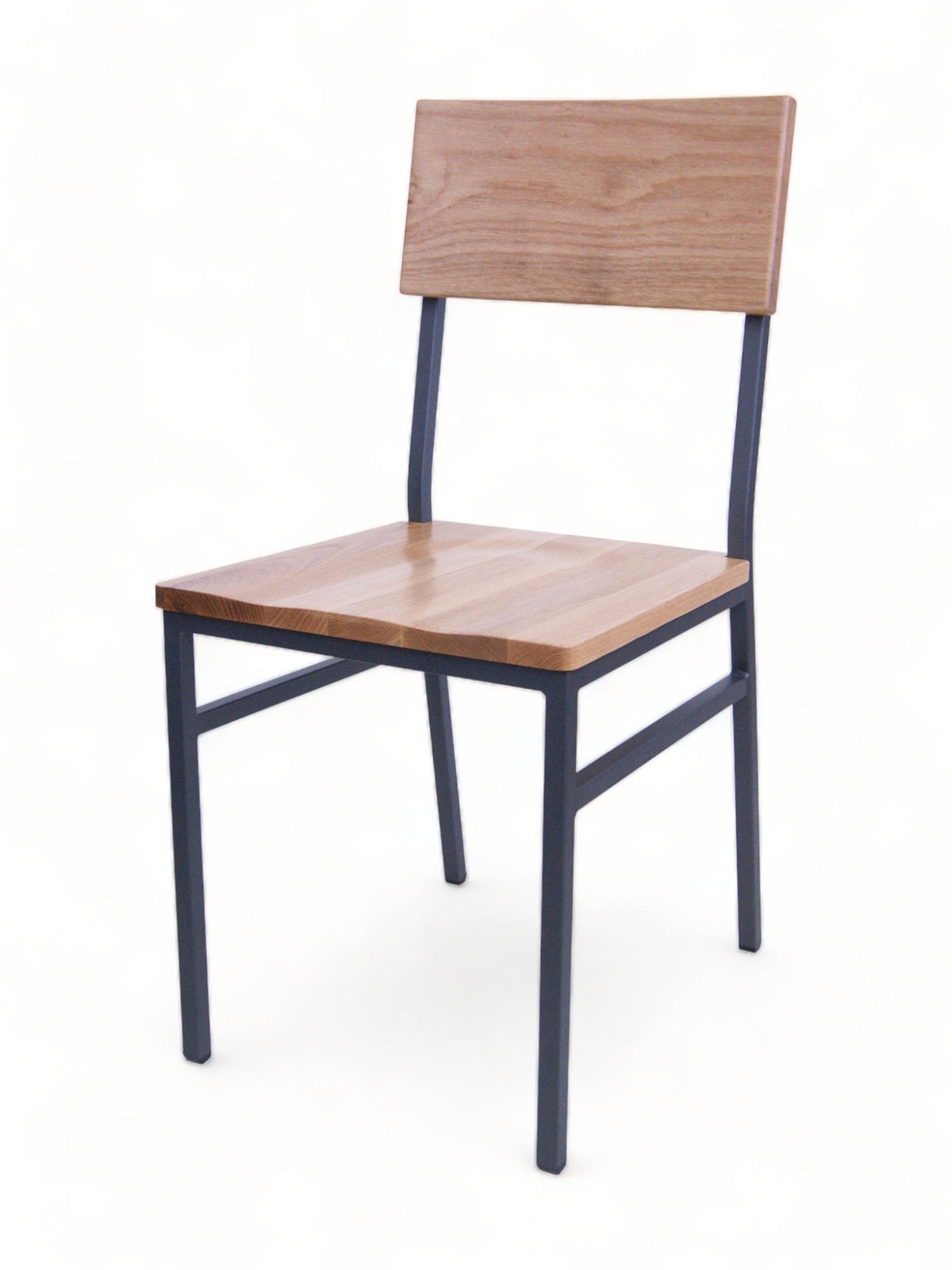 Natural Oak Seat and Back Metal Restaurant Chair