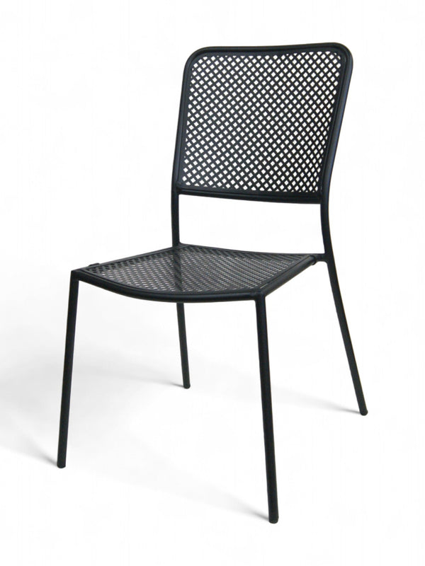 Black Stackable Metal Mesh Restaurant Chair